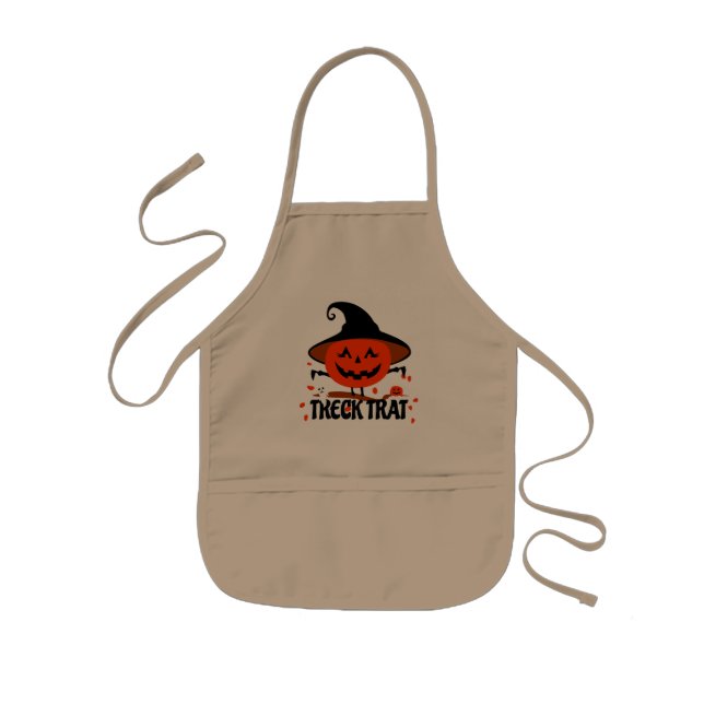 Treck Trat Pumpkin Smiling Kids Apron (Front)