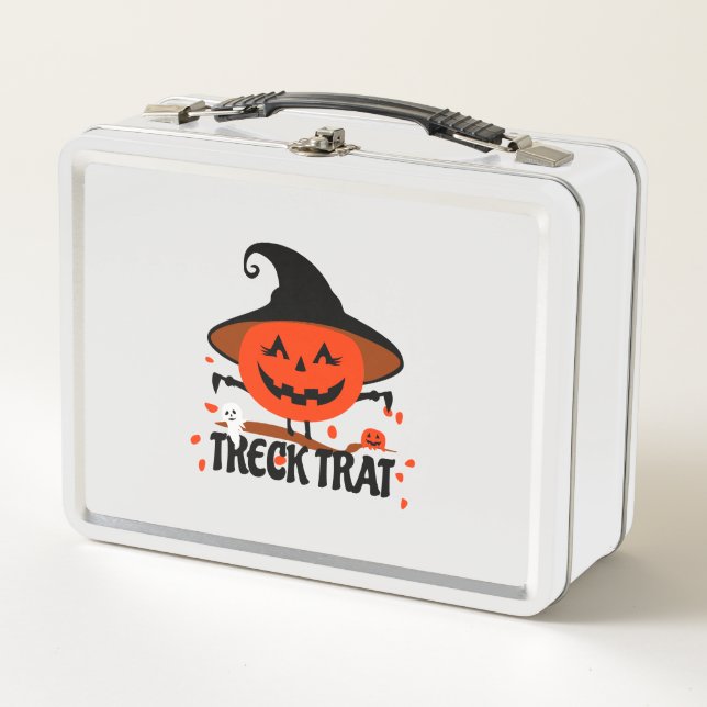 Treck Trat Pumpkin Smiling Metal Lunch Box (Front)