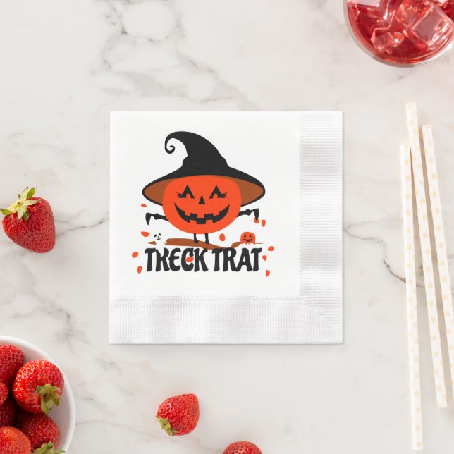Treck Trat Pumpkin Smiling Napkin (Insitu)