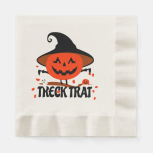 Treck Trat Pumpkin Smiling Napkin