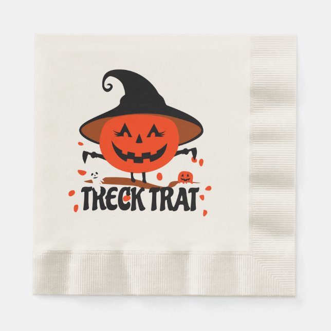 Treck Trat Pumpkin Smiling Napkin (Front)