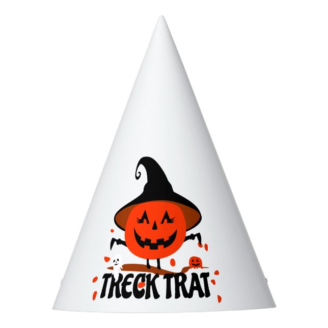 Treck Trat Pumpkin Smiling Party Hat (Front)