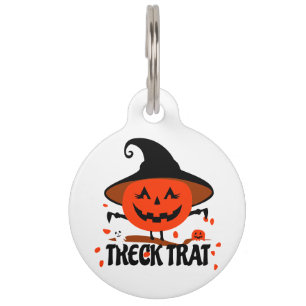 Treck Trat Pumpkin Smiling Pet Tag