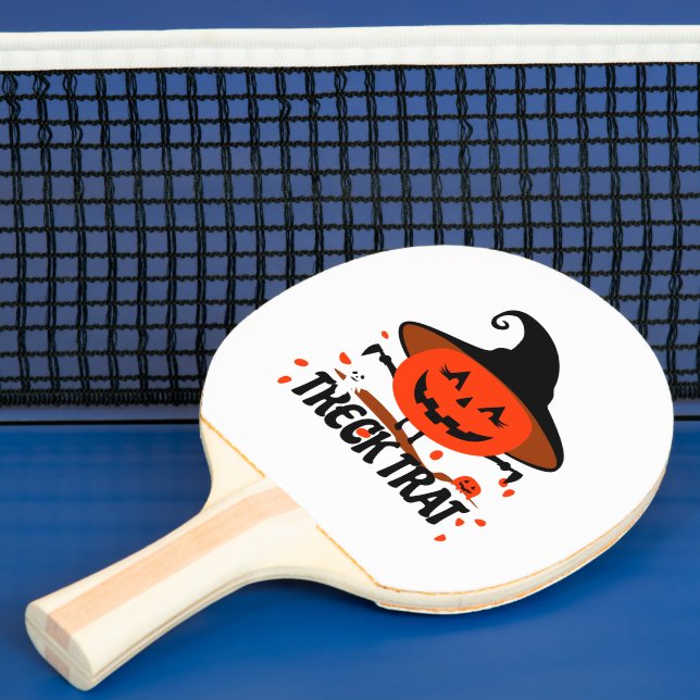Treck Trat Pumpkin Smiling Ping Pong Paddle (Insitu)