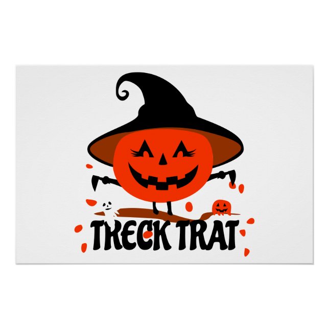 Treck Trat Pumpkin Smiling Poster (Front)