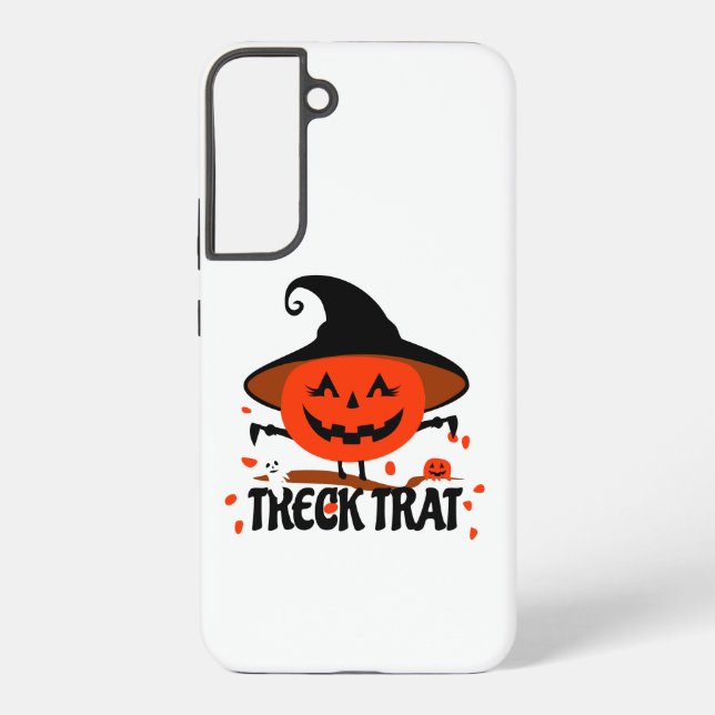Treck Trat Pumpkin Smiling Samsung Galaxy S22+ Case (Back)