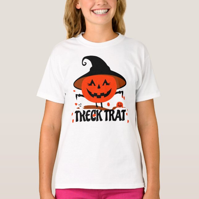 Treck Trat Pumpkin Smiling T-Shirt (Front)