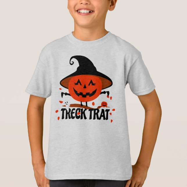 Treck Trat Pumpkin Smiling T-Shirt (Front)