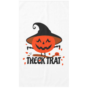 Treck Trat Pumpkin Smiling Tablecloth
