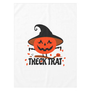 Treck Trat Pumpkin Smiling Tablecloth