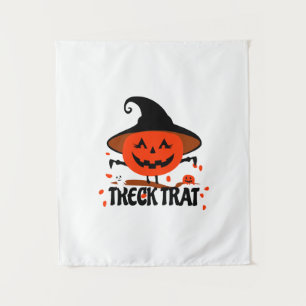 Treck Trat Pumpkin Smiling Tapestry