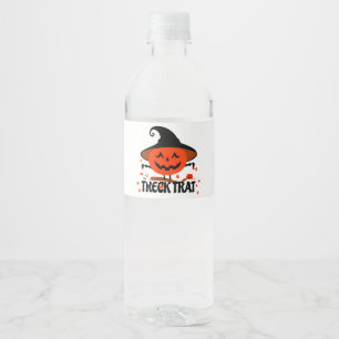 Treck Trat Pumpkin Smiling Water Bottle Label