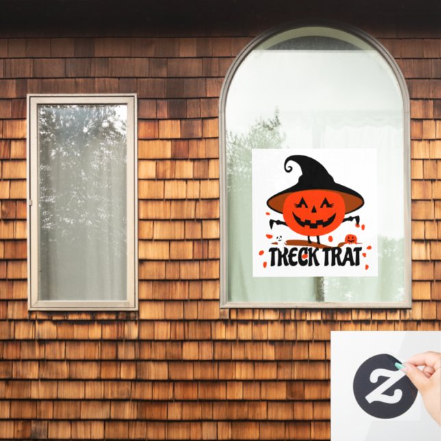 Treck Trat Pumpkin Smiling Window Cling (Home Window)