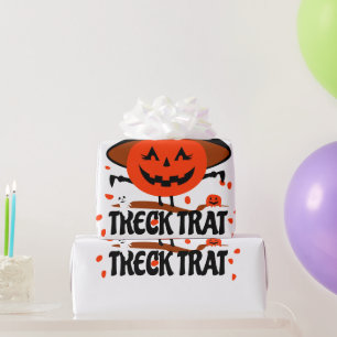 Treck Trat Pumpkin Smiling Wrapping Paper