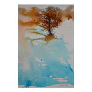 Tree Abstract Painting Landscape Art Poster
