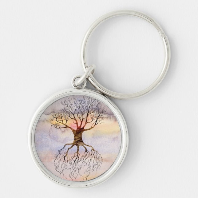 Tree Against The Sky Key Ring (Front)