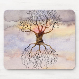 Tree Against The Sky Mouse Mat