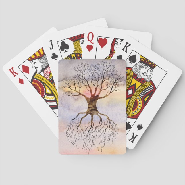 Tree Against The Sky Playing Cards (Back)