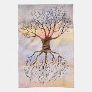Tree Against The Sky Tea Towel