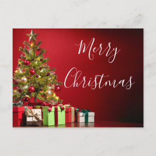 Tree and Gifts Christmas Postcard