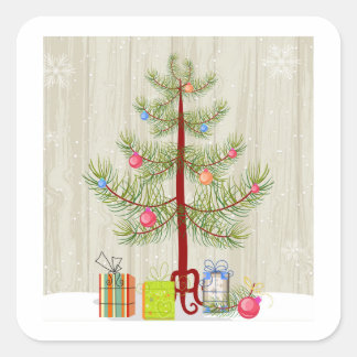 Tree and Gifts Square Sticker