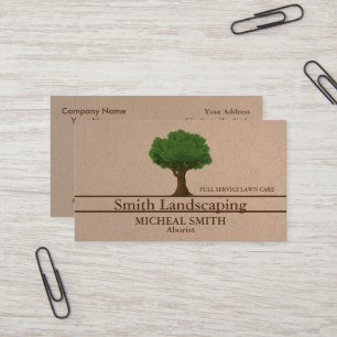 Tree and Lawn Service Landscaping Care Gardener Business Card