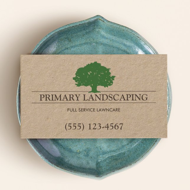 Tree and Lawn Service Landscaping Landscaper Business Card (Creator Uploaded)