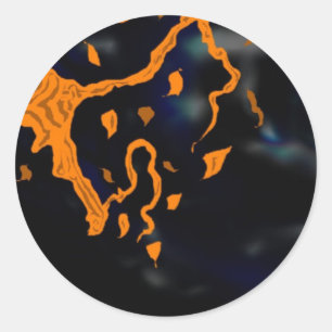 Tree and Moon Classic Round Sticker