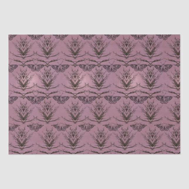 Tree and moth patterned tissue paper (Front)