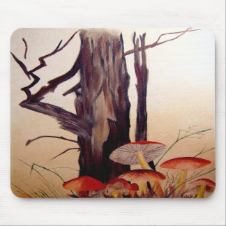 Tree and Mushrooms Mouse Pad