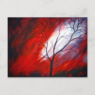 Tree and Red Sky Postcard