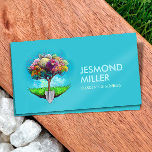 Tree and Shovel - Colourful Art Business Card
