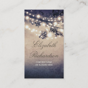 Tree and String of Lights Festive and Dreamy Business Card