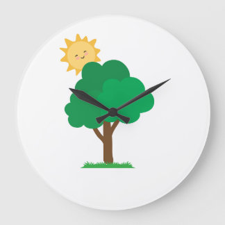Tree and sun fun wall clock