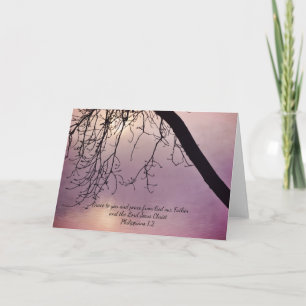 Tree Art Grace Bible Faith Card Philippians 1:2