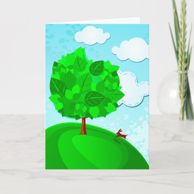 Tree background, greeting card (Front)