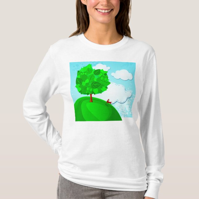 Tree background, t-shirt (Front)