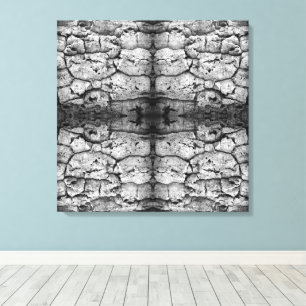 Tree Bark Black And White Photo Closeup Pattern Canvas Print