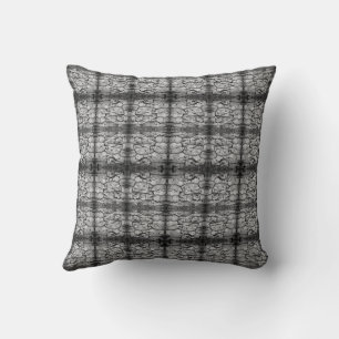 Tree Bark Black And White Photo Closeup Pattern Cushion