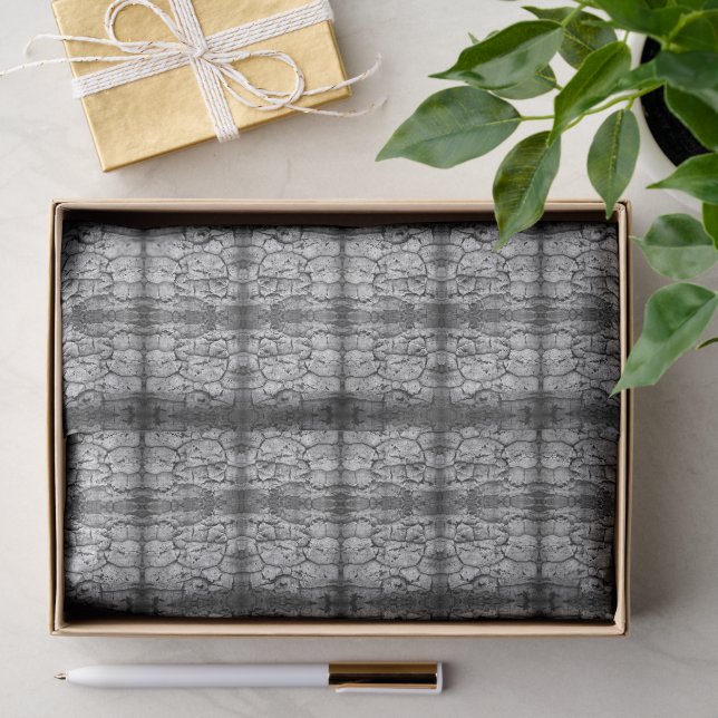 Tree Bark Black And White Photo Closeup Pattern Tissue Paper (Gift)