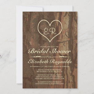 Tree Bark Bridal Shower Invitations