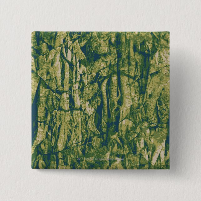 Tree bark camouflage pattern 15 cm square badge (Front)