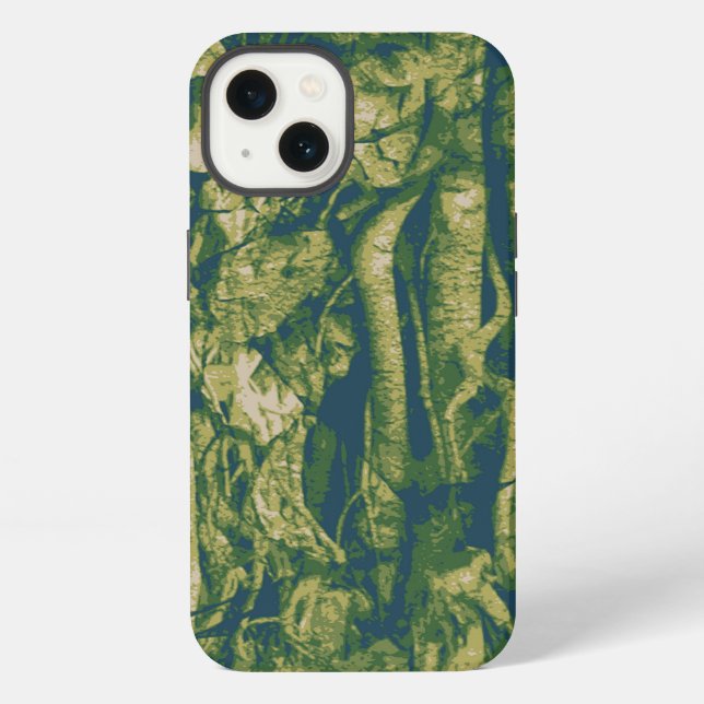 Tree bark camouflage pattern iPhone case (Back)