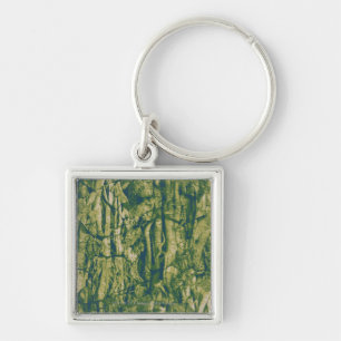 Tree bark camouflage pattern key ring