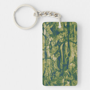 Tree bark camouflage pattern key ring
