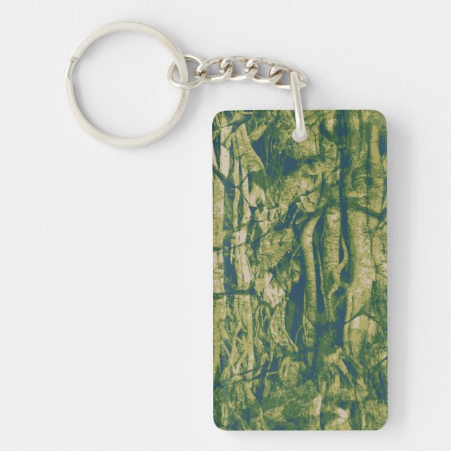 Tree bark camouflage pattern key ring (Front)