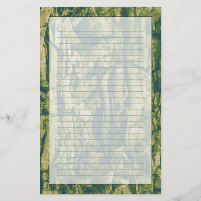 Tree bark camouflage pattern stationery (Front)