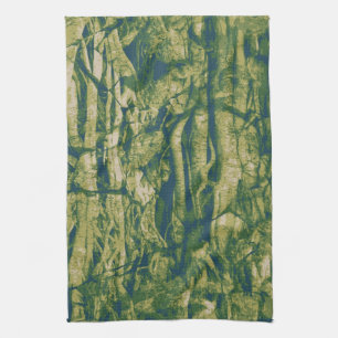 Tree bark camouflage pattern tea towel