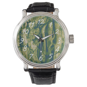 Tree bark camouflage pattern watch