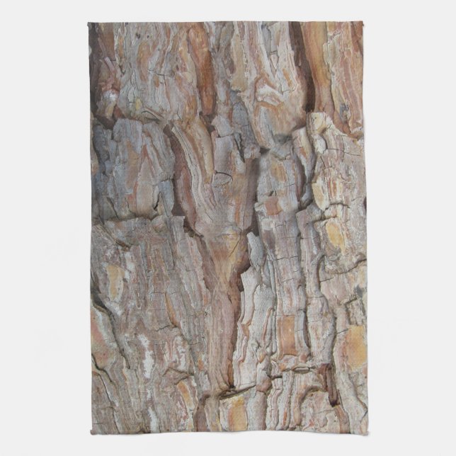 Tree Bark Fall Autumn Patterns Tea Towel (Vertical)
